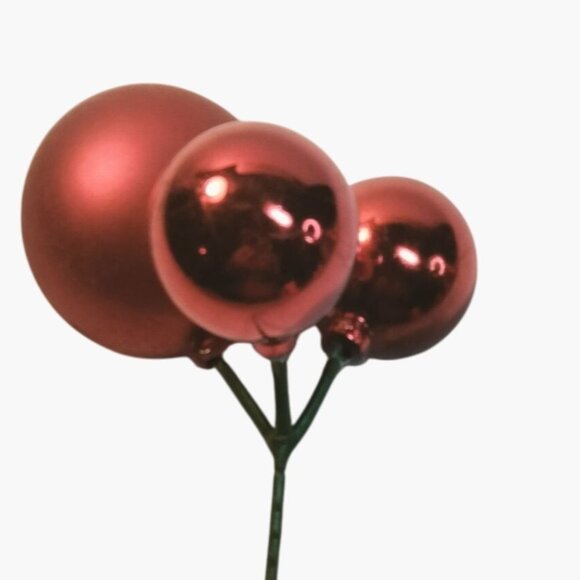 Red Ball Ornament Floral Picks Crafting Christmas Decoration lot 5 - Picture 9 of 10